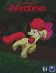 Size: 719x927 | Tagged: safe, artist:template93, apple bloom, cover, solo, story of the blanks