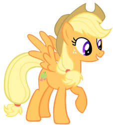 Size: 852x937 | Tagged: safe, artist:applebeans, oc, oc only, oc:applebeans, pegasus, pony, donut steel, hat, open mouth, raised hoof, simple background, smiling, solo, spread wings, transparent background