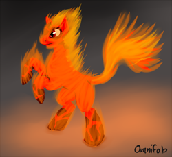 Size: 800x733 | Tagged: safe, artist:omnifob, derpibooru import, 30 minute art challenge, fire, ponified