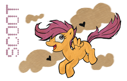 Size: 6819x4341 | Tagged: safe, artist:kna, scootaloo, pegasus, absurd resolution, female, filly, orange coat, purple mane, solo