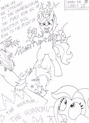 Size: 2372x3284 | Tagged: safe, artist:the-ross, oc, oc only, oc:force magnitude, oc:max extreme, oc:shutterfly, mary sue, monochrome