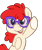 Size: 518x619 | Tagged: safe, artist:php27, twist, earth pony, pony, female, filly, glasses, hoofbump, simple background, solo, transparent background, white coat