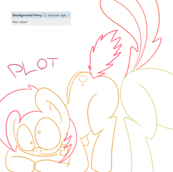 Size: 744x739 | Tagged: safe, artist:extradan, babs seed, earth pony, pony, female, filly, plot, sketch