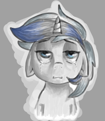 Size: 2132x2458 | Tagged: artist needed, safe, minuette, pony, unicorn, crying, female, horn, mare, simple background, solo, white background