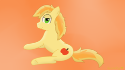 Size: 1920x1080 | Tagged: safe, artist:verminshy, braeburn, earth pony, pony, bedroom eyes, male, stallion, two toned mane, yellow coat