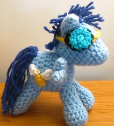 Size: 2135x2354 | Tagged: safe, artist:acrylicsheep, soarin', pony, amigurumi, crochet, goggles, irl, photo, plushie, solo