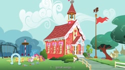 Size: 1176x662 | Tagged: safe, screencap, apple bloom, featherweight, scootaloo, sweetie belle, ponyville confidential, cutie mark crusaders, meme, ponyville schoolhouse, youtube caption