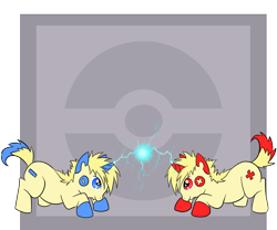 Size: 1200x1000 | Tagged: safe, artist:savannaeve, minun, plusle, pokémon, ponified