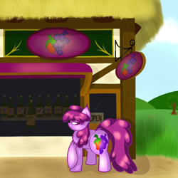 Size: 2000x2000 | Tagged: safe, artist:goldenmercurydragon, berry punch, berryshine, ponyville, wine shop