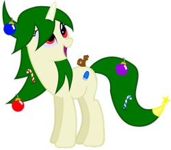 Size: 900x791 | Tagged: dead source, safe, artist:cottonbby, christmas, christmas tree, ponified, simple background, transparent background