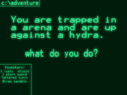 Size: 800x600 | Tagged: safe, hydra, barely pony related, c:\adventure, choose your own adventure game, multiple heads, text