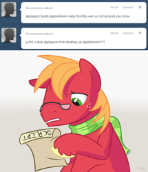 Size: 900x1046 | Tagged: safe, big macintosh, earth pony, pony, ask, askbigmcintosh, glasses, male, stallion, tumblr