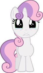 Size: 3000x5051 | Tagged: safe, artist:ocarina0ftimelord, sweetie belle, crying, lip bite, sad, simple background, transparent background, vector