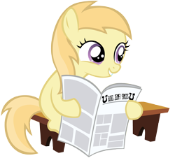 Size: 3466x3138 | Tagged: safe, artist:sofunnyguy, noi, newspaper, simple background, sitting, solo, transparent background, vector