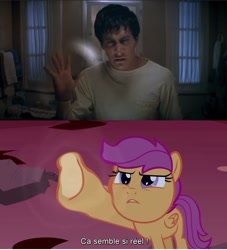 Size: 1264x1393 | Tagged: safe, scootaloo, pegasus, pony, donnie darko, dream, female, photo, solo