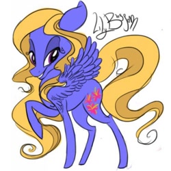 Size: 752x752 | Tagged: safe, artist:fuzzkitteh, lily blossom, pony, mane, solo