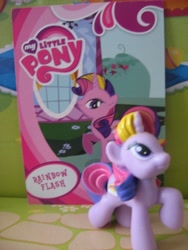 Size: 480x640 | Tagged: safe, artist:twilightberry, rainbow flash, pony, collector card, irl, official, photo, solo, toy