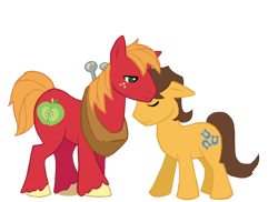 Size: 792x576 | Tagged: safe, artist:sterling-needle, big macintosh, caramel, earth pony, pony, caramac, gay, male, shipping, stallion