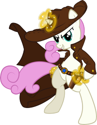 Size: 1724x2214 | Tagged: safe, artist:leadhooves, artist:likonan, twinkleshine, pony, bipedal, clothes, coat, gun, hat, longcoat, magic, simple background, solo, transparent background, vector, western