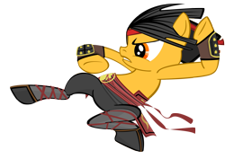 Size: 3000x2126 | Tagged: safe, artist:kyute-kitsune, liu kang, mortal kombat, ponified, simple background, solo, transparent background, vector