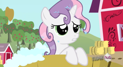 Size: 848x466 | Tagged: safe, screencap, sweetie belle, one bad apple, bath, wet mane