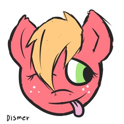 Size: 1500x1500 | Tagged: safe, artist:dismer, big macintosh, doodle, rule 63, smirk, wink