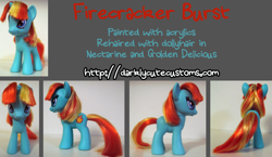 Size: 900x522 | Tagged: safe, artist:kanamai, firecracker burst, pony, brushable, custom, irl, photo, solo, toy