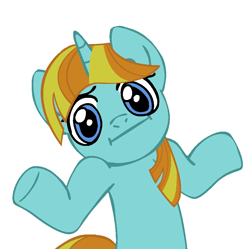 Size: 946x944 | Tagged: safe, artist:imaplode, firecracker burst, :i, looking at you, shrug, shrugpony, solo