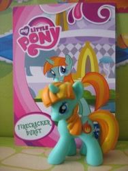 Size: 480x640 | Tagged: safe, artist:twilightberry, firecracker burst, pony, collector card, irl, official, photo, solo, toy