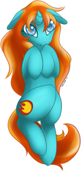 Size: 283x600 | Tagged: safe, artist:puppet-runo, firecracker burst, pony, mane, solo