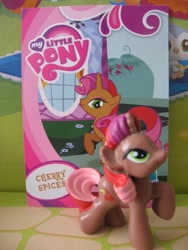 Size: 480x640 | Tagged: safe, artist:twilightberry, cherry spices, pony, collector card, irl, official, photo, solo, toy