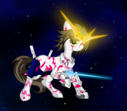 Size: 4000x3492 | Tagged: safe, artist:halotheme, banagher links, gundam, gundam uc, ponified, unicorn gundam