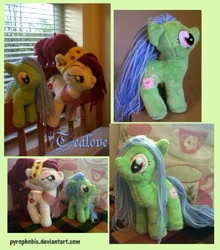 Size: 491x557 | Tagged: safe, artist:pyrophobic, cherry jubilee, tealove, pony, irl, photo, plushie