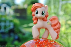 Size: 900x602 | Tagged: safe, artist:ryoxi, peachy pie, pony, irl, photo, solo, toy