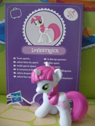 Size: 480x640 | Tagged: safe, artist:twilightberry, lovestruck, pony, unicorn, blind bag, blind bag card, blind bag pony, collector card, female, german, irl, mare, official, photo, recolor, solo, toy