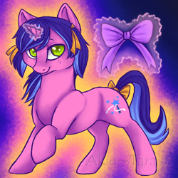 Size: 600x600 | Tagged: safe, artist:akie-tara, pony, mane, ribbon wishes, solo