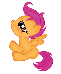 Size: 1400x1700 | Tagged: safe, artist:martybpix, scootaloo, pegasus, female, filly, orange coat, purple mane, solo