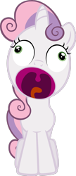 Size: 1024x2375 | Tagged: safe, artist:moongazeponies, sweetie belle, simple background, solo, sweetie derelle, transparent background, uvula, vector