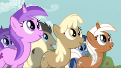 Size: 640x361 | Tagged: safe, screencap, doctor whooves, mjölna, silver spanner, the super speedy cider squeezy 6000, background pony, background pony audience, bottlecap (character), unnamed pony