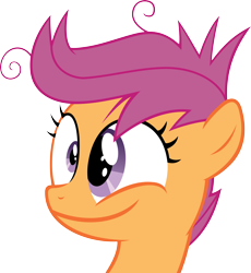 Size: 5000x5430 | Tagged: safe, artist:stayeend, scootaloo, absurd resolution, bust, excited, happy, insanity, messy mane, portrait, simple background, solo, transparent background, vector