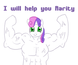 Size: 2197x1826 | Tagged: safe, sweetie belle, fetish, muscle fetish, muscles, overdeveloped muscles, sweetie barbell