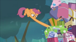 Size: 1366x768 | Tagged: safe, screencap, scootaloo, pegasus, sleepless in ponyville, female, filly, orange coat, purple mane, solo