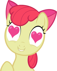 Size: 4399x5477 | Tagged: safe, artist:drewklettke, apple bloom, pony, absurd resolution, heart, heart eyes, simple background, solo, transparent background, vector, want it need it