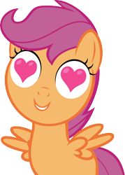 Size: 3668x5135 | Tagged: safe, artist:drewklettke, scootaloo, pony, heart, heart eyes, simple background, solo, transparent background, vector, want it need it