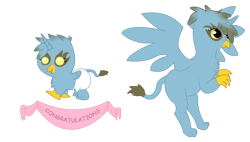 Size: 878x500 | Tagged: safe, artist:slanderxoxo, oc, oc only, griffon, baby, chick