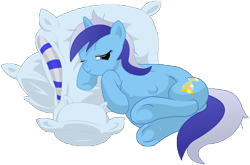 Size: 14550x9600 | Tagged: safe, artist:xniclord789x, minuette, absurd resolution, hooves, kicking, pillow, pregnant, simple background, transparent background