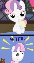 Size: 700x1280 | Tagged: safe, artist:raptorsr, sweetie belle, bedroom eyes, makeup, milkshake, pedobear, wtf