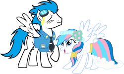 Size: 900x535 | Tagged: safe, artist:darkvdv, soarin', oc, pegasus, pony, canon x oc, female, male, shipping, simple background, straight, vector, white background