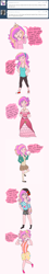 Size: 642x3585 | Tagged: safe, ask, ask human cadance, cleavage, clothes, cosplay, costume, female, humanized, ponponpon, skirt, tumblr