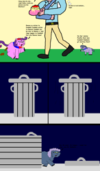 Size: 828x1422 | Tagged: safe, artist:fortune, fluffy pony, human, bella the mare, fluffy pony foal, fluffy pony mother, poop, spaghetti